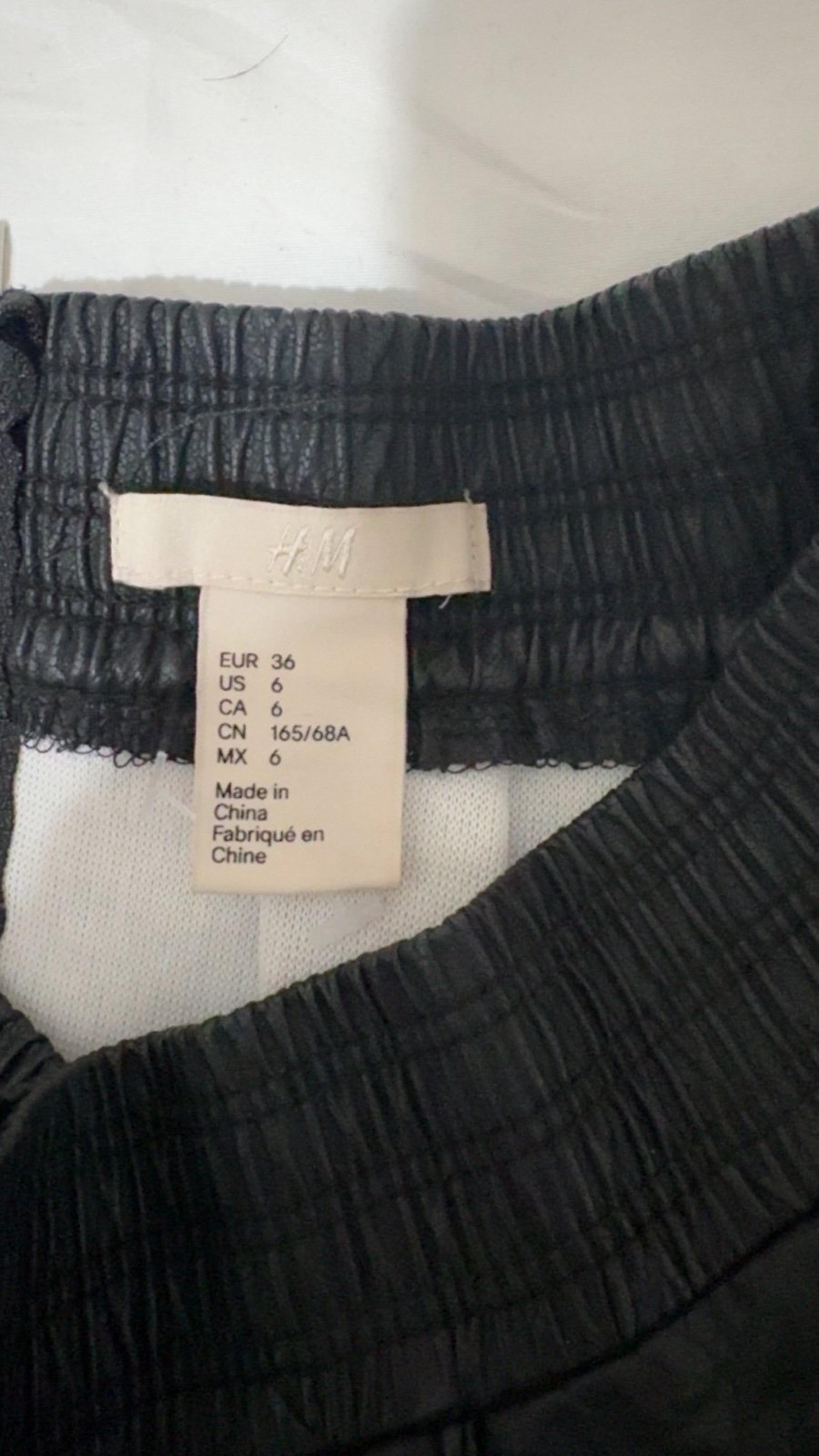 H&M pleated faux leather skirt