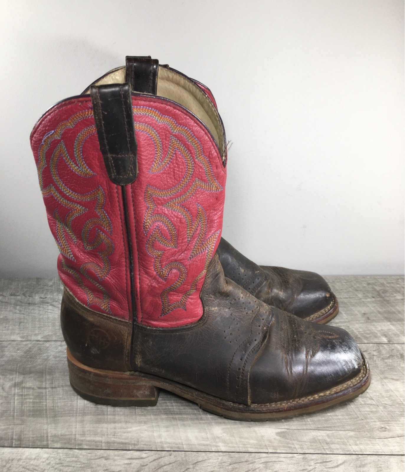 Double H HH DH3556 ICE Saddle Leather Work Biker Cowboy Boots Pull On Boots 11