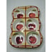 Heartstone Vintage Stoneware Muffin/Cupcake Pan Hand painted Apples & Border EUC