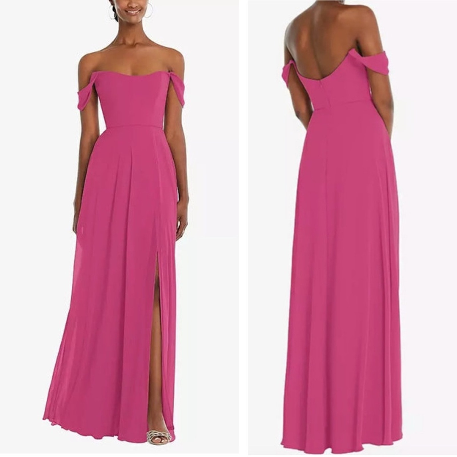 After Six Off Shoulder Maxi Dress Tea Rose Pink NWT Size 12 1560 Bridesmaid