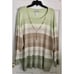 ALFRED DUNNER TEXTURE STRIP SWEATER WITH NECKLACE ENGLISH GARDEN SIZE 1X, 3X (87