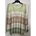 ALFRED DUNNER TEXTURE STRIP SWEATER WITH NECKLACE ENGLISH GARDEN SIZE 1X, 3X (87