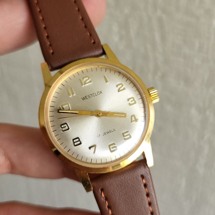 Vintage westclox men's manual winding watch FE 140 17Jewels 1970s