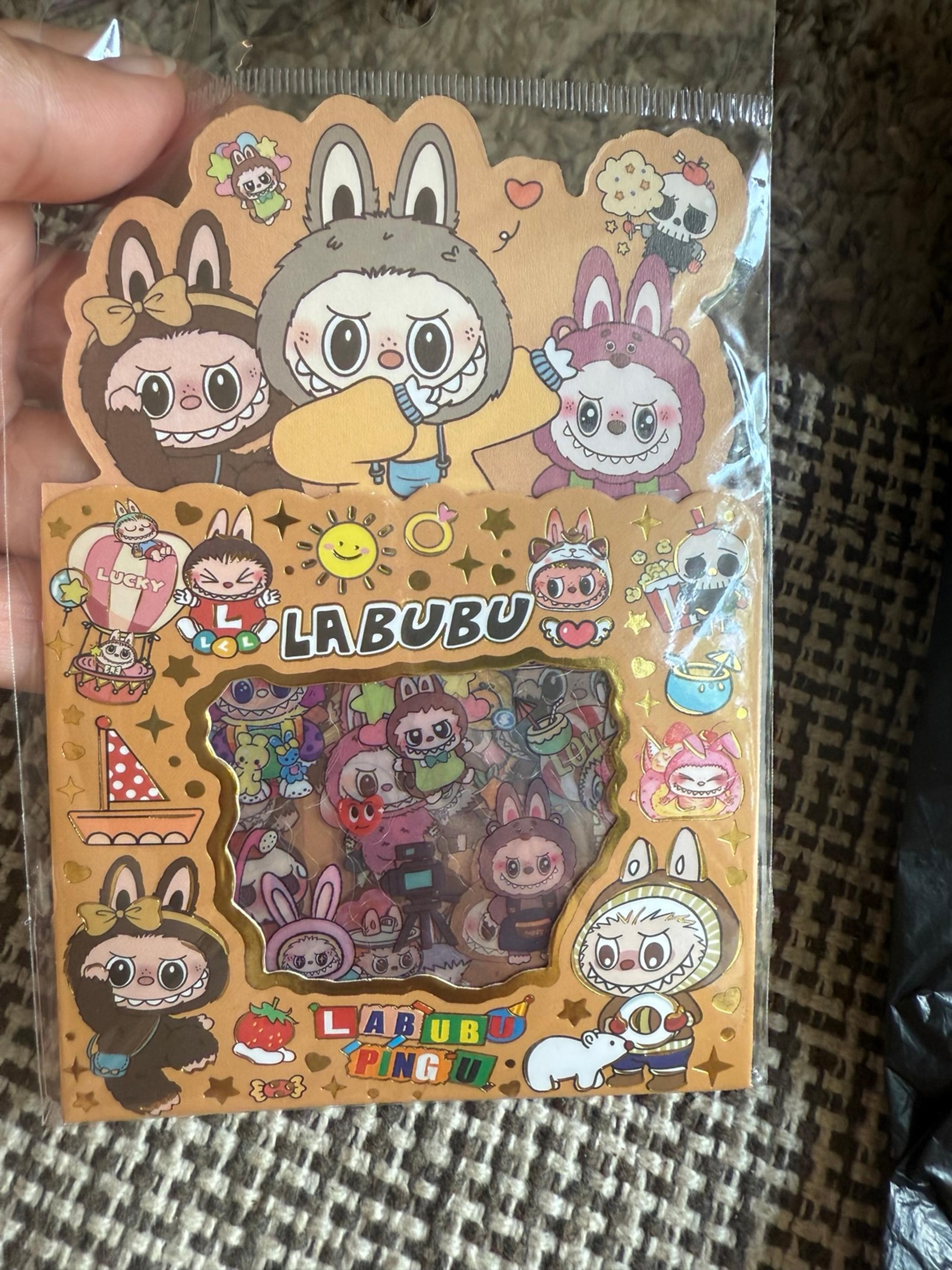 Labubu Pack of Stickers, 5 Sheets/ Pack, Yellow