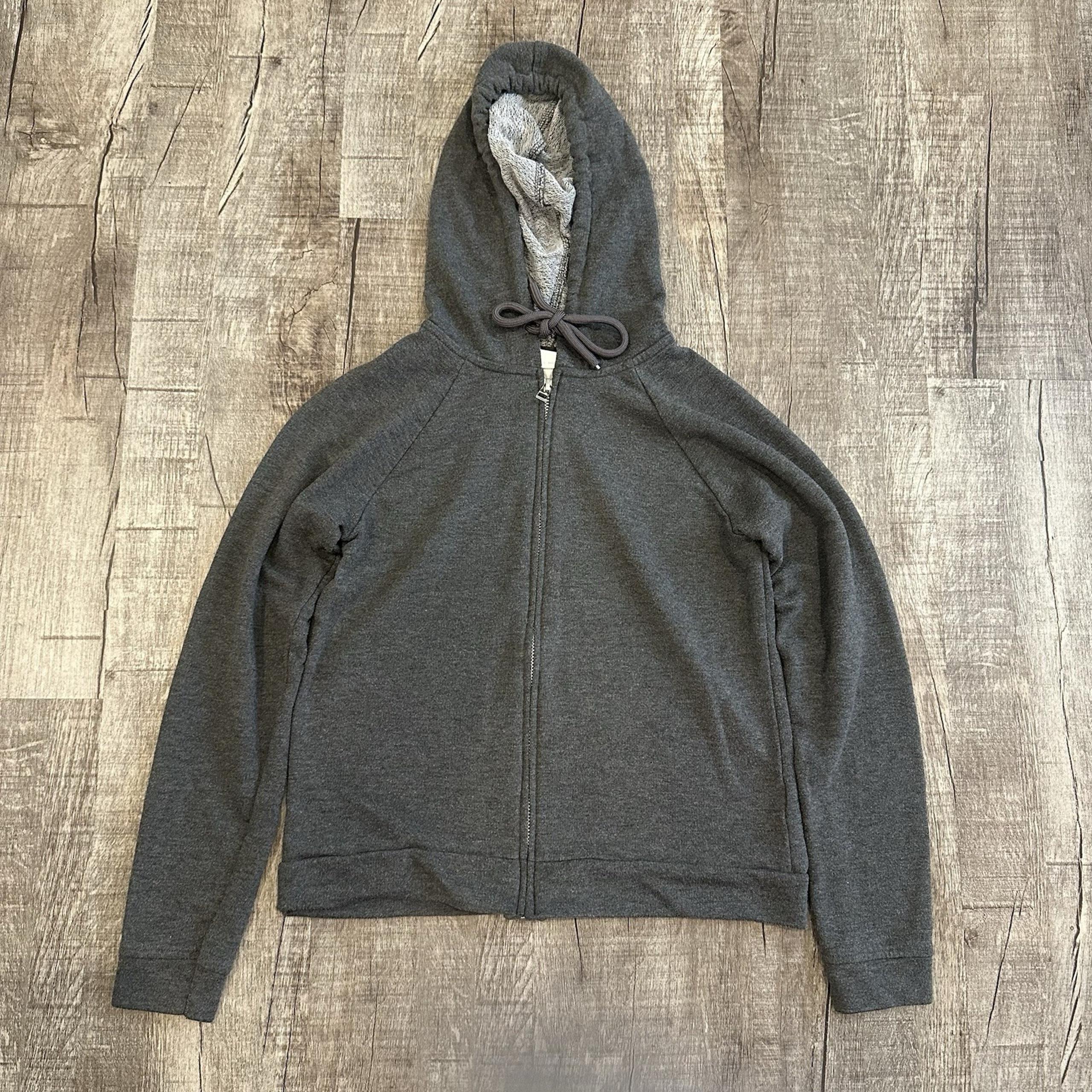 H&M Basics Women's Gray Full Zip Jacket Hooded Drawstring Long Sleeve Size XS