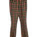 Vtg 70s Men's Pants Sears Put On Shop Toughskins Orange Green Plaid Bellbottom