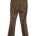 Vtg 70s Men's Pants Sears Put On Shop Toughskins Orange Green Plaid Bellbottom