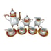 Al Badla Japan Fine Porcelain Demitasse Tea Set Gold Serves 4 Floral Footed