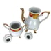 Al Badla Japan Fine Porcelain Demitasse Tea Set Gold Serves 4 Floral Footed
