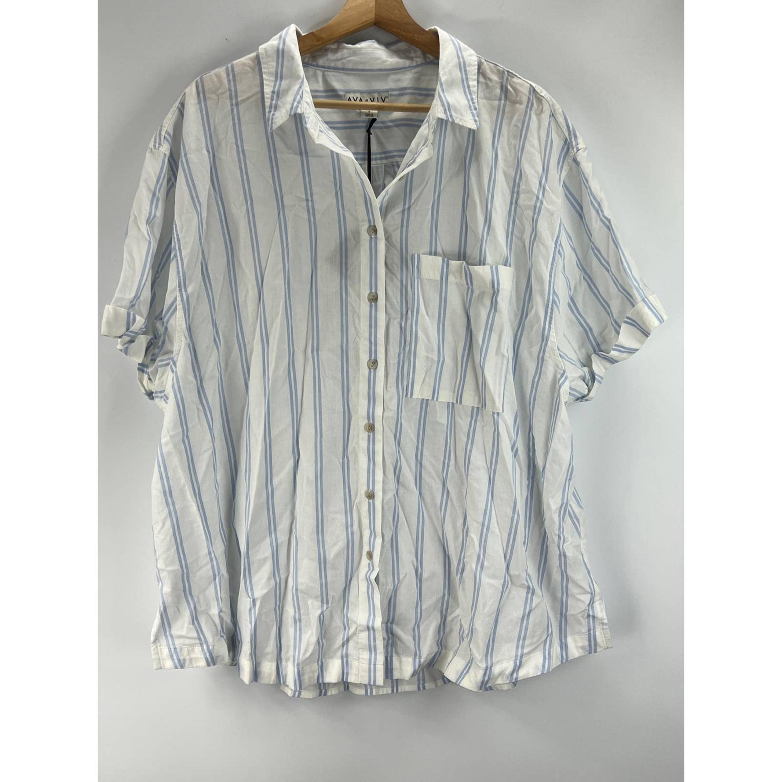 Size XL Women's Oversized Button Down T-Shirt - Ava & Viv #2250