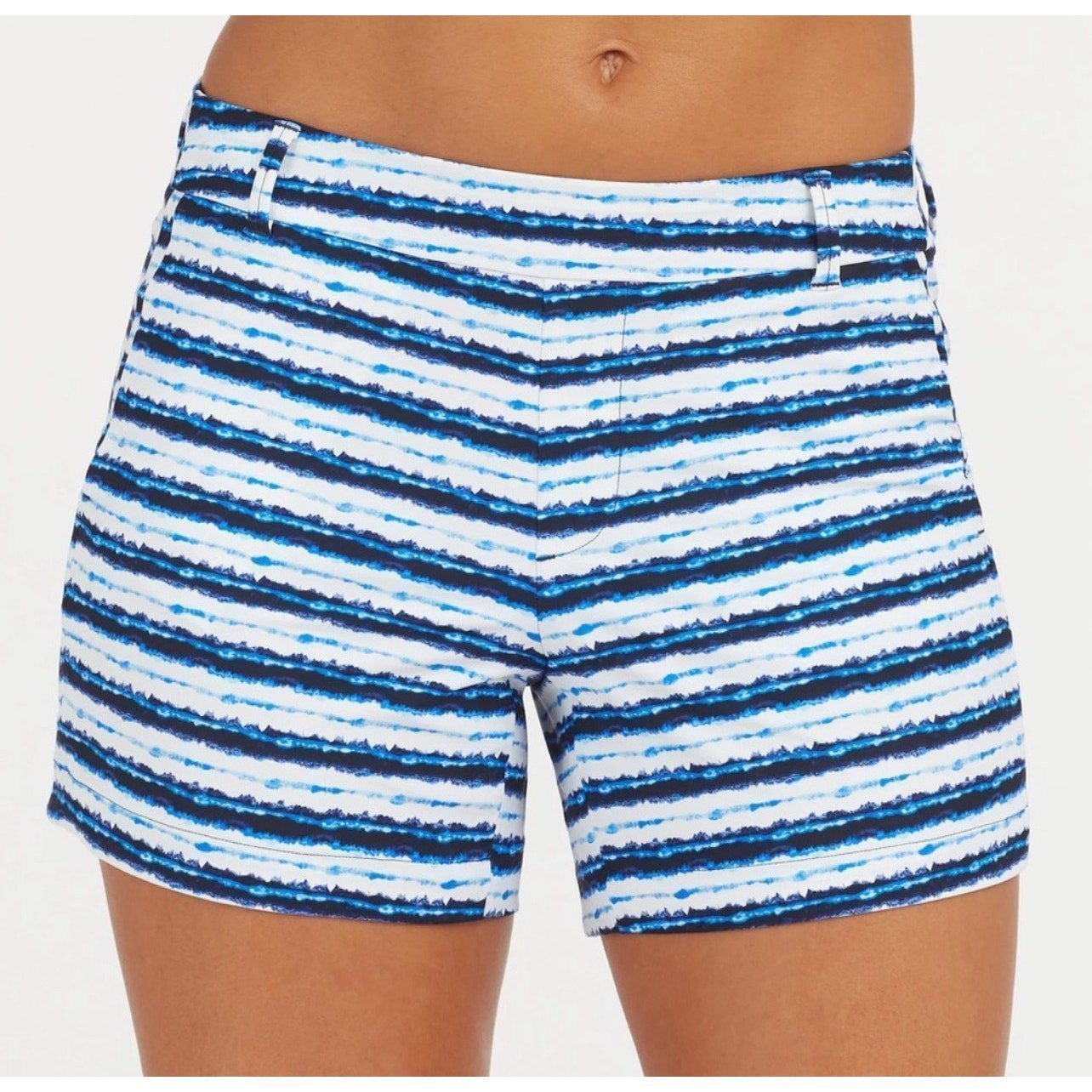 Spanx Sunshine Shorts Blue Painted Stripes Small