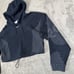 Nike Pro Therma-FIT ADV Center Swoosh XS Cropped Fleece Heavy Hoodie Blue