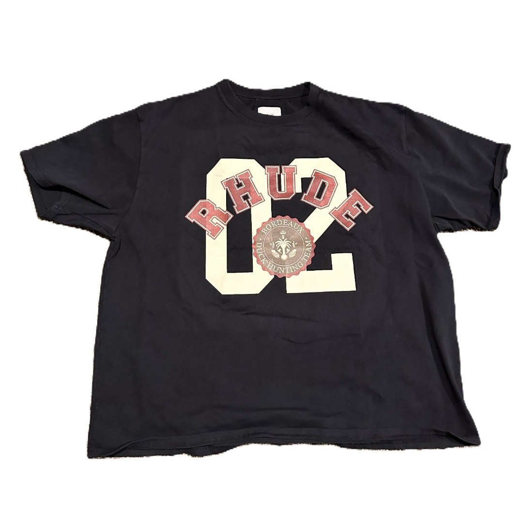 RHUDE Sample T-shirt - Navy with Front Graphics - Size XXL - NEW