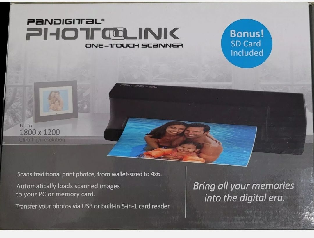 Pandigital PhotoLink One-Touch Color Pass-Through Scanner NIB