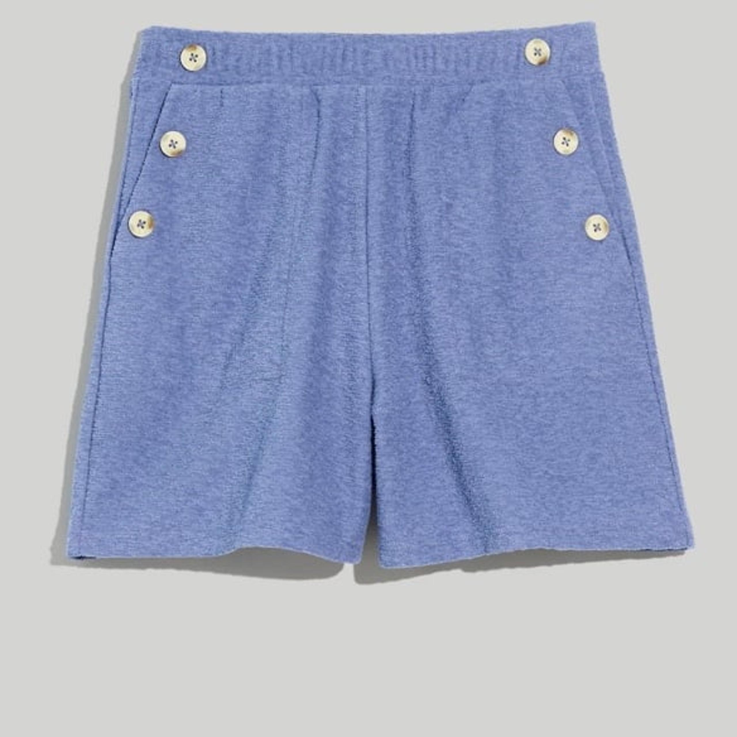 Madewell Loop-Terry Pull-On Shorts Blue XS
