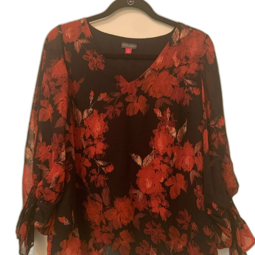 Vince Camuto V-Neck Blouse Size Small