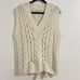 Zara Chunky Knit Vest Size M Ivory Grandpa Cableknit Y2K Preppy Academia Layer