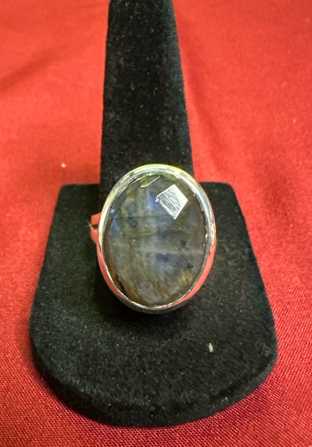 Sterling Silver Faceted Labradorite Ring