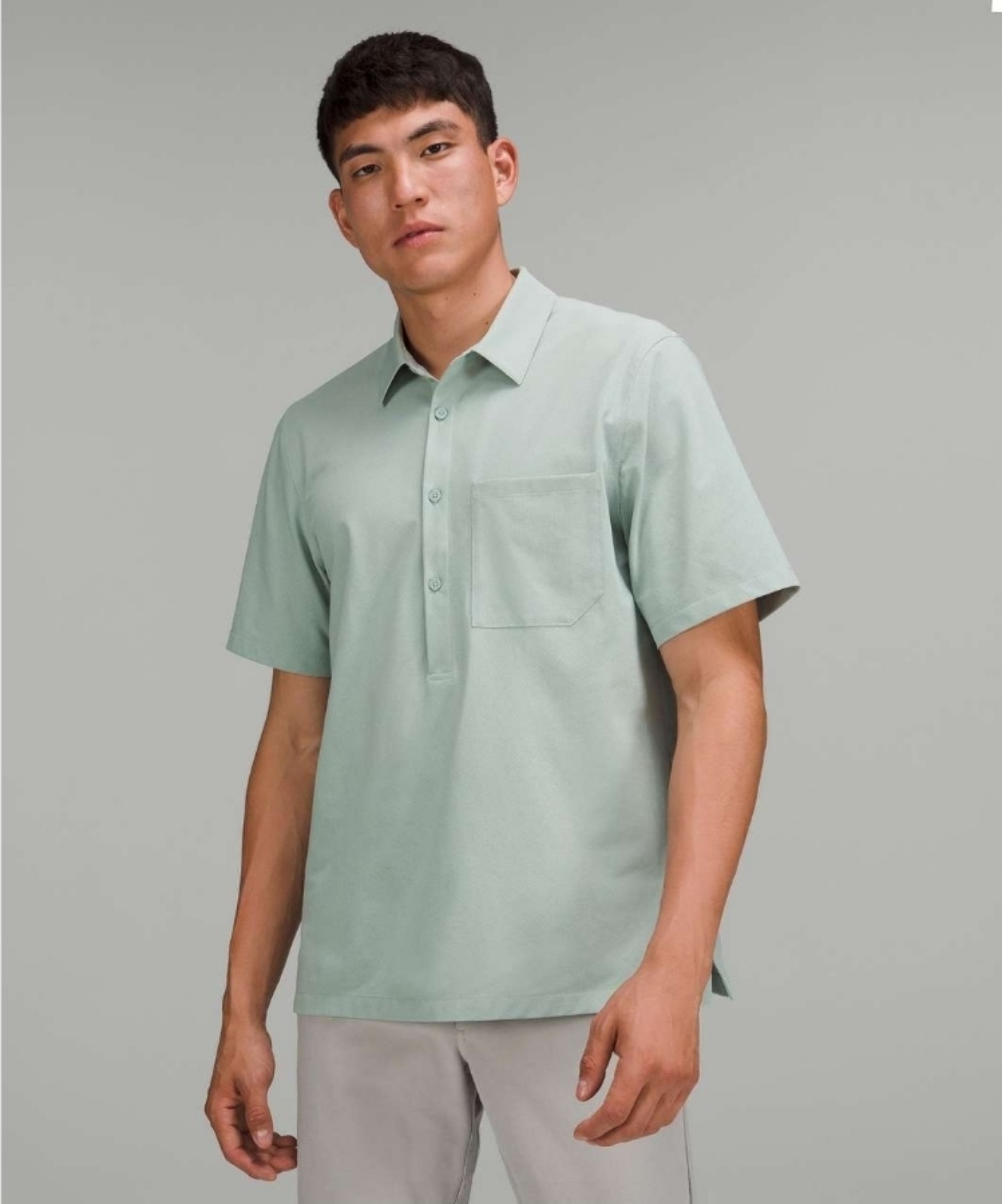 LIKE NEW Men's Lululemon WovenAir Popover Shirt Button Size XXL