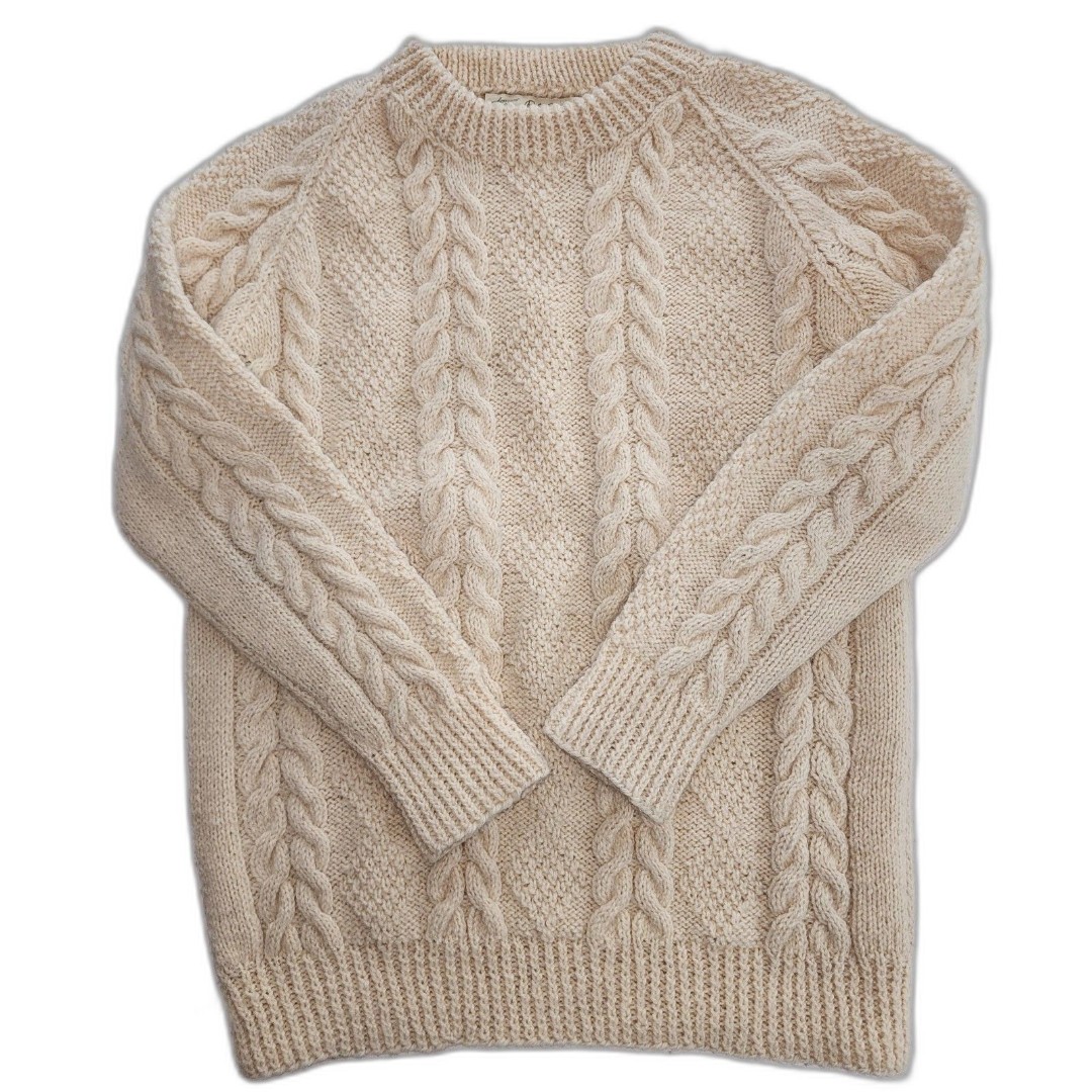 Vintage Pools Cove Crafts 100% Pure Wool Cable Knit Fisherman Sweater