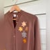 Rosanna Mazet by Milliken cardigan 1960s vintage fall leaves sweater twee orlon