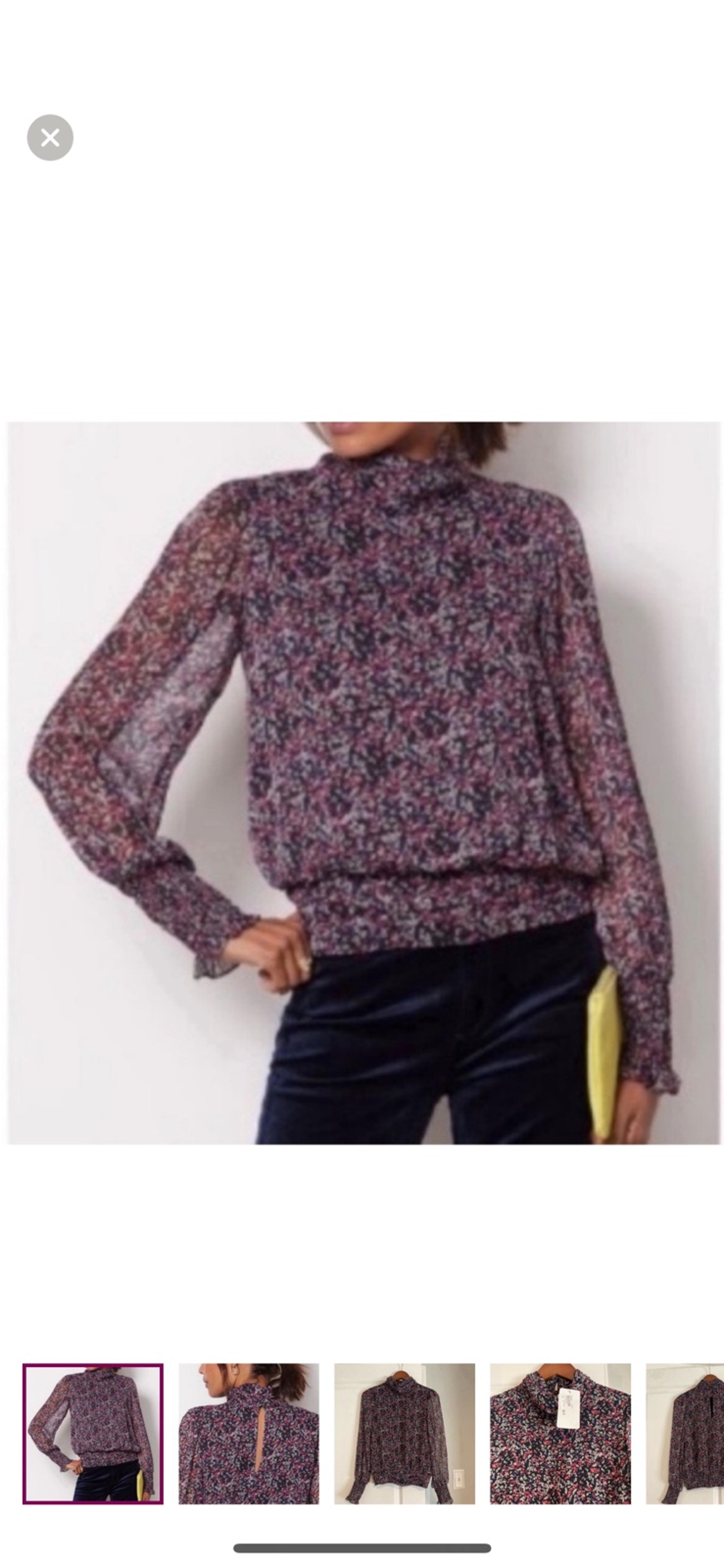 Evereve Scarlett Gathered Floral Blouse