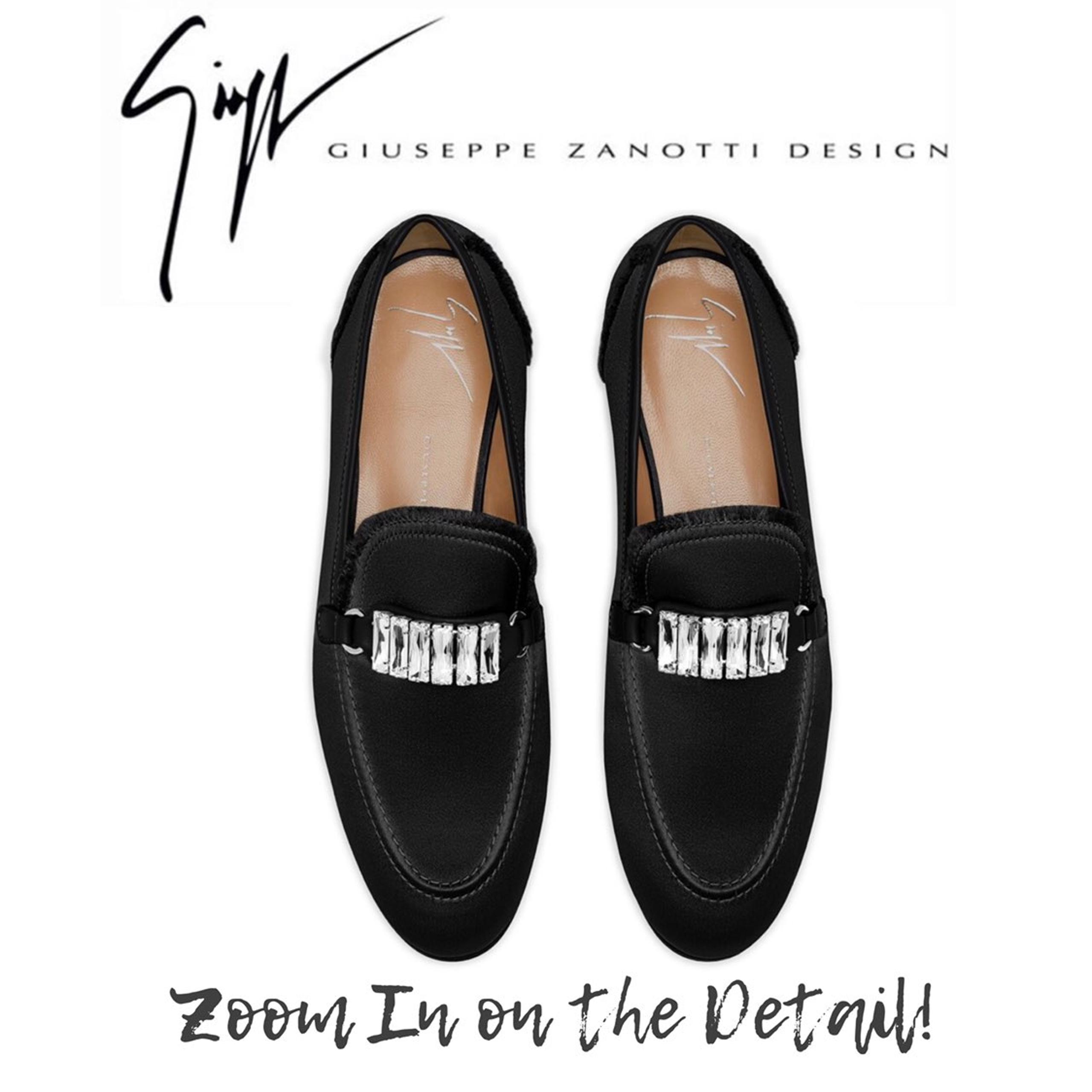 GIUSEPPE ZANOTTI Satin Crystal Loafers
