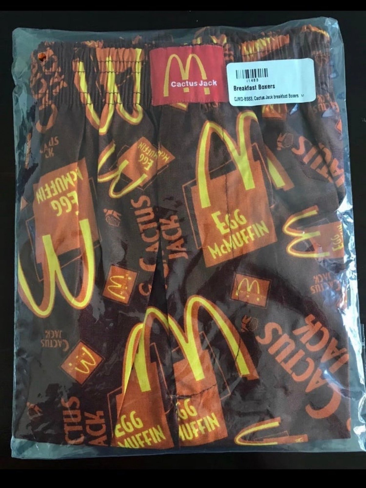 Travis Scott x McDonalds CACTUS JACK BREAKFAST BOXERS IN HAND Sz M Streetwear