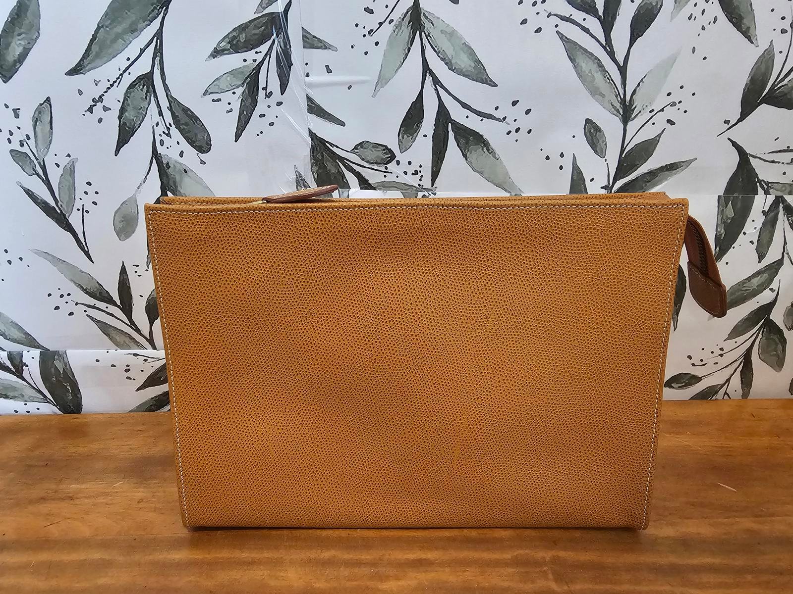 Leather Clutch Purse Tan Womens Made in Italy Classic Piece