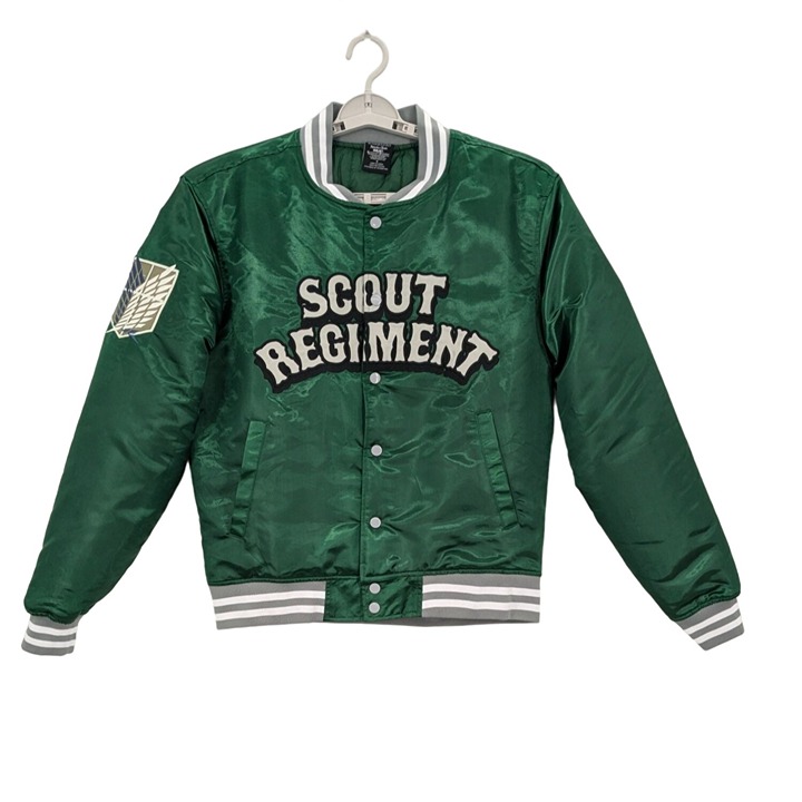 Attack on Titan Bomber Jacket Unisex Size S Scout Regiment Embroidered Cosplay