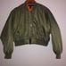 Forever 21 Olive Green and Orange Bomber Jacket Small