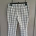 Theory Slim Cropped Pant In Checked Scuba Preppy Size 10