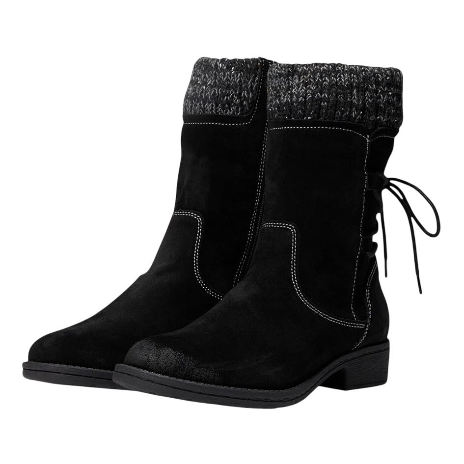 Comfortiva Womens Salem Casual Boots US 7 Wide EU 38 Black Suede Waterproof NIB