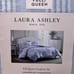 3 PIECES LAURA ASHLEY SHABBY CHIC BLUE DELPHINE FULL/QUEEN COMFORTER SET