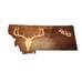 MONTANA 406 DEER HANDCRAFTED SIGN 19x8 INCHES