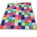 Quilted Square Patch Quilt Tie Brightly Colored 42 x 37 inches