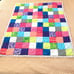 Quilted Square Patch Quilt Tie Brightly Colored 42 x 37 inches