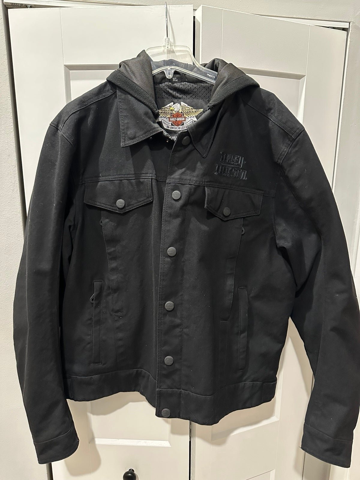 Harley Davidson Mens Hooded Waxed Riding Jacket