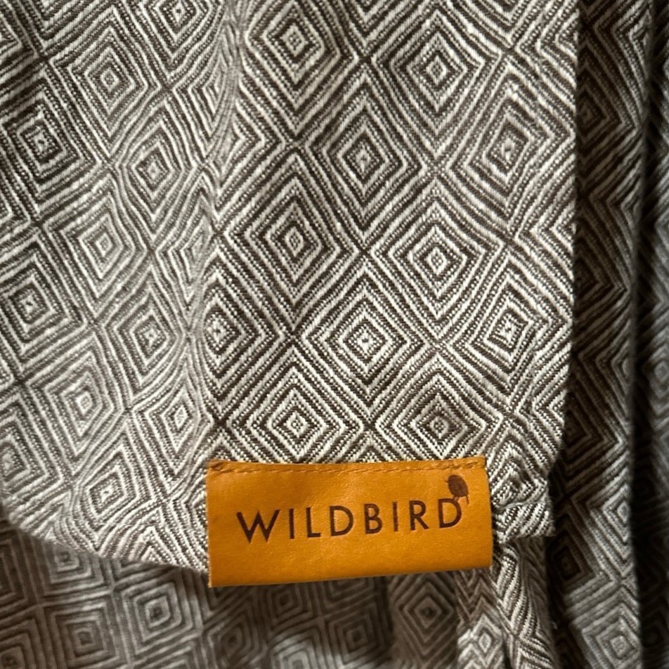 RARE Wild bird pure top linen woven sling baby carrier with antique gold ring