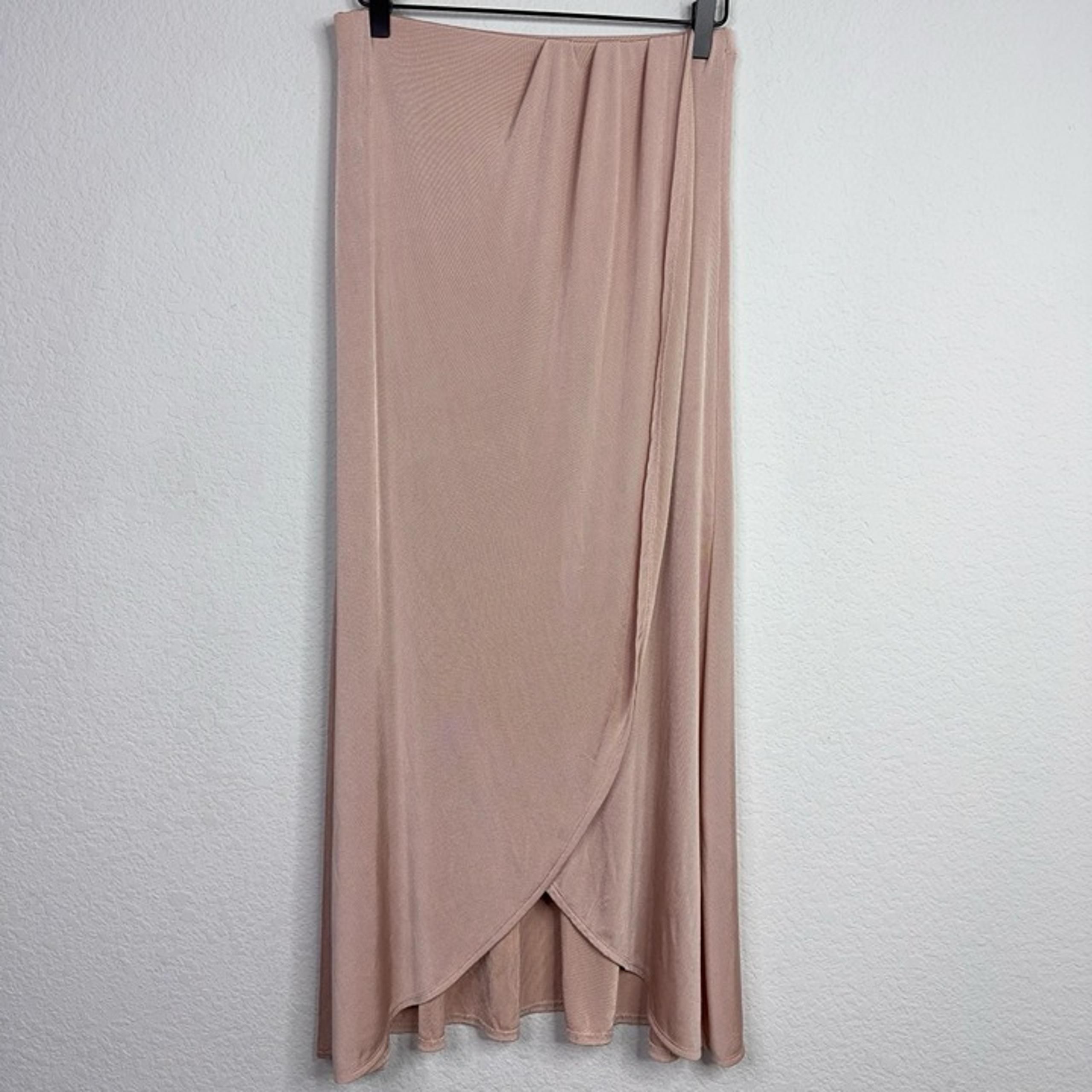 Free People Skirt Womens S Beige Smoke & Mirrors Wrap Scallop Boho Fairy Maxi