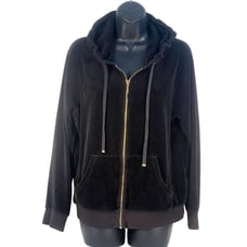 vtg y2k Juicy Couture velour zip hoodie track jacket black