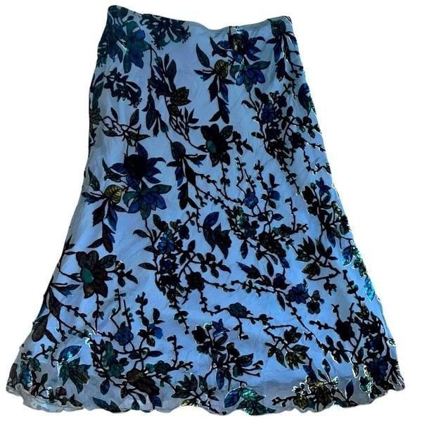 Vintage y2k early 2000s velvet burnout whimsigoth midi skirt