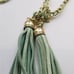 Mint Indian tassel necklace statement jewelry