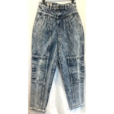 Vintage Y2K Mom Denim Jeans Women 13/14 Acid Wash High Waist Pleat 80s 90s norm