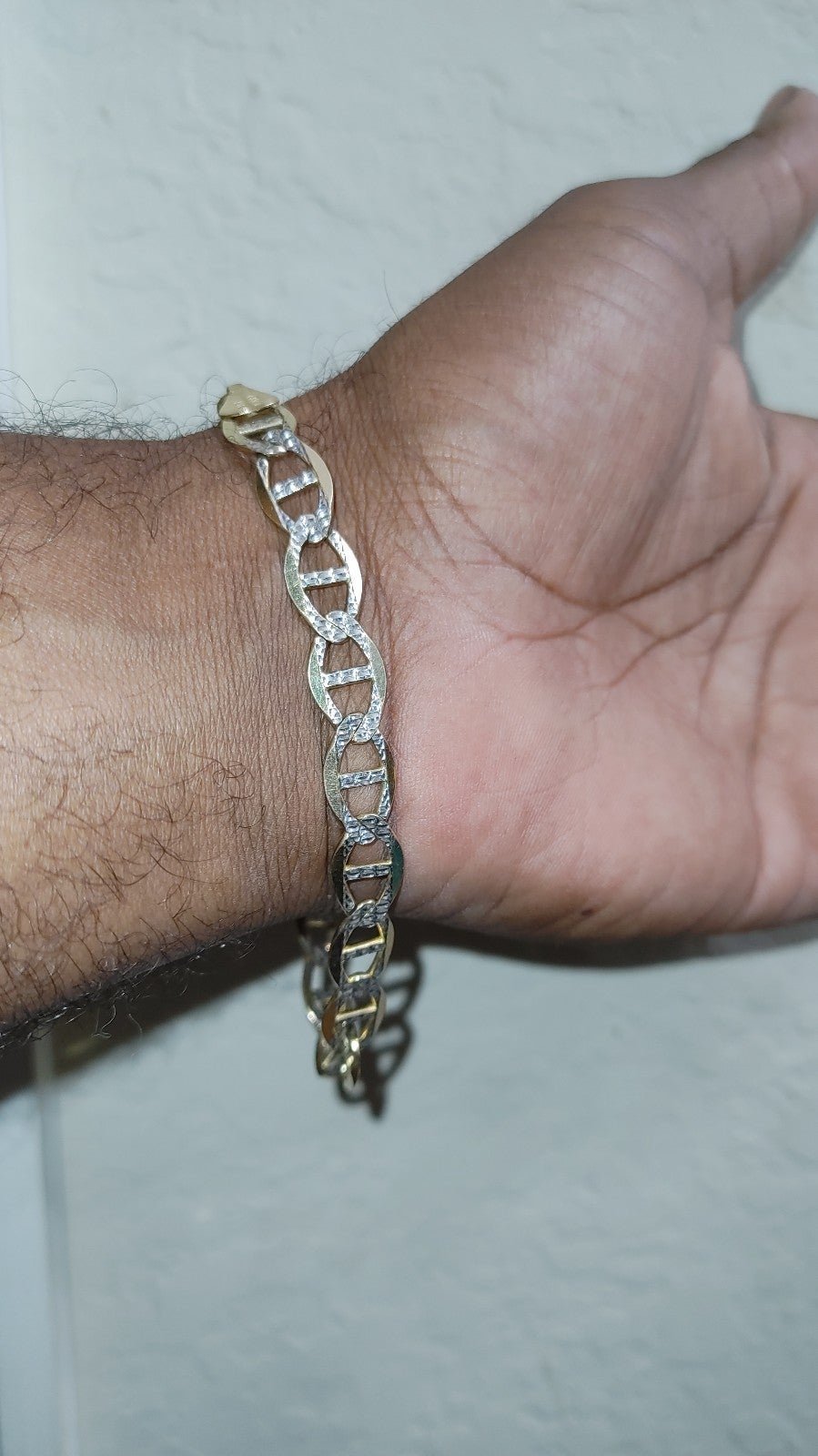 10k Gold Diamond Link Bracelet 15 Grams