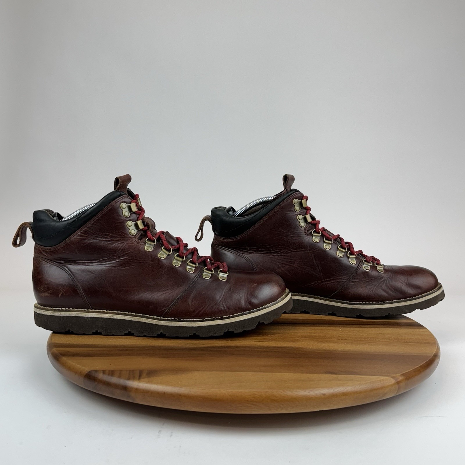 Mens Cole Haan Air Brown Leather Athletic Mid Hiking Trail Boots Shoes Size 10 M