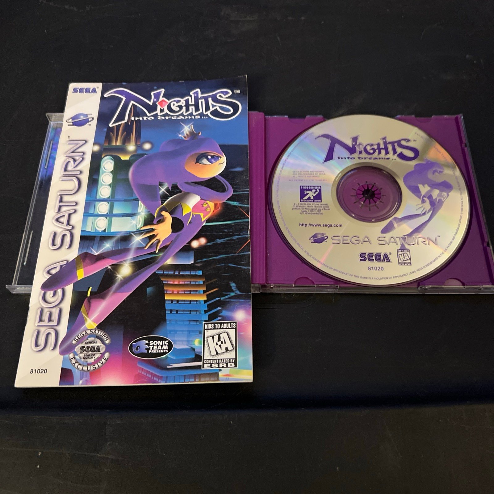 Nights Into Dreams (Sega Saturn) Game Disc & Manual! Tested!