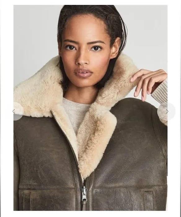 Reiss Reversible GENUINE LEATHER AND SHEARLING JACKET