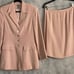 VTG BC Baldanza Concepts Pink 100% Silk Long Blazer/Jacket Skirt Suit Size 6