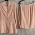 VTG BC Baldanza Concepts Pink 100% Silk Long Blazer/Jacket Skirt Suit Size 6